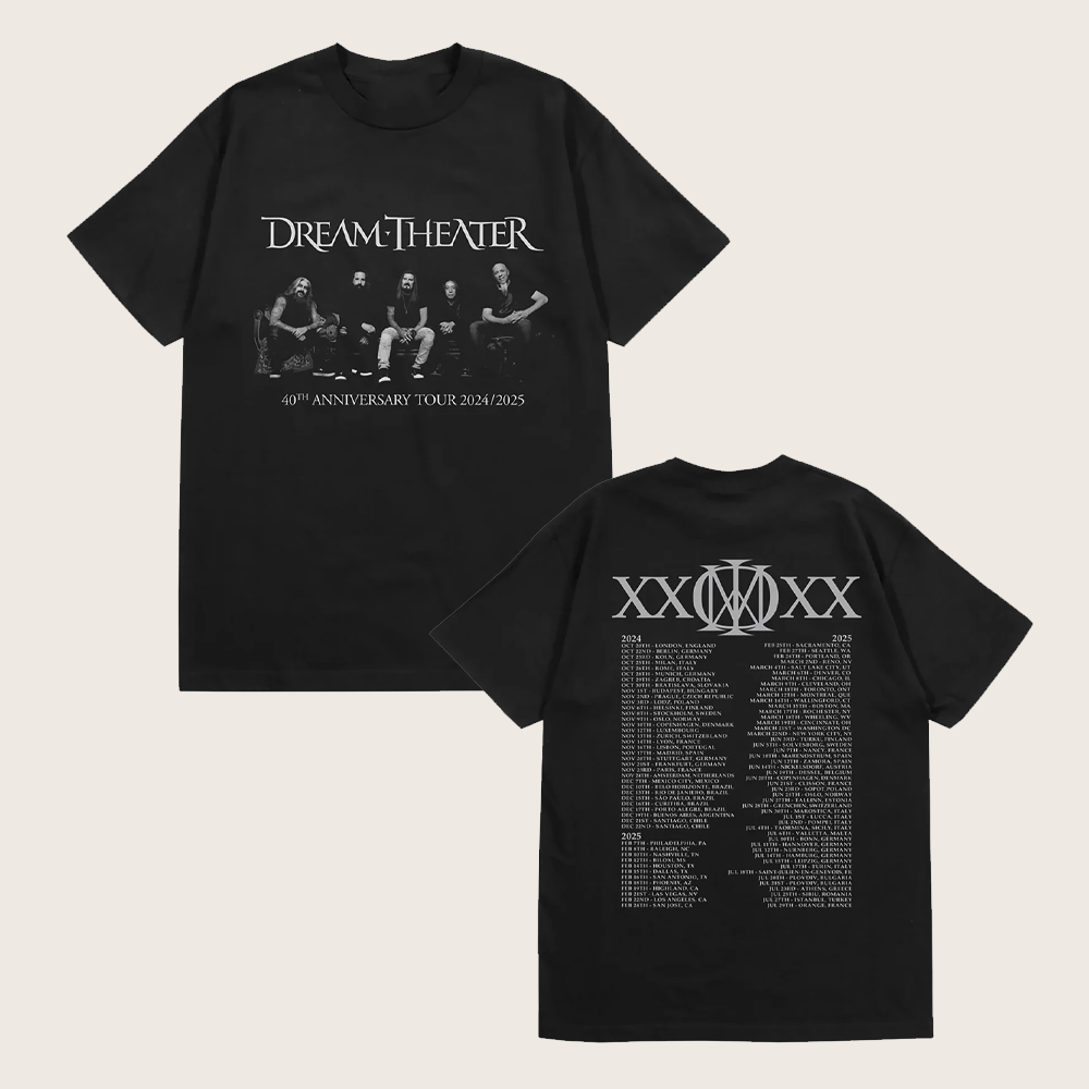 Dream Theater Merch 40th Anniversary Photo Tour T-Shirt Music Related Gifts For Guys Dream Theater Merch 40th Anniversary Photo Tour T-Shirt Music Related Gifts For Guys
