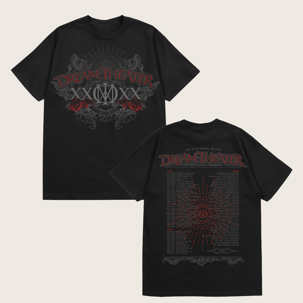 Dream Theater Merch 40th Anniversary Rose Crest Tour T-Shirt Best Gifts For Music Lovers Dream Theater Merch 40th Anniversary Rose Crest Tour T-Shirt Best Gifts For Music Lovers