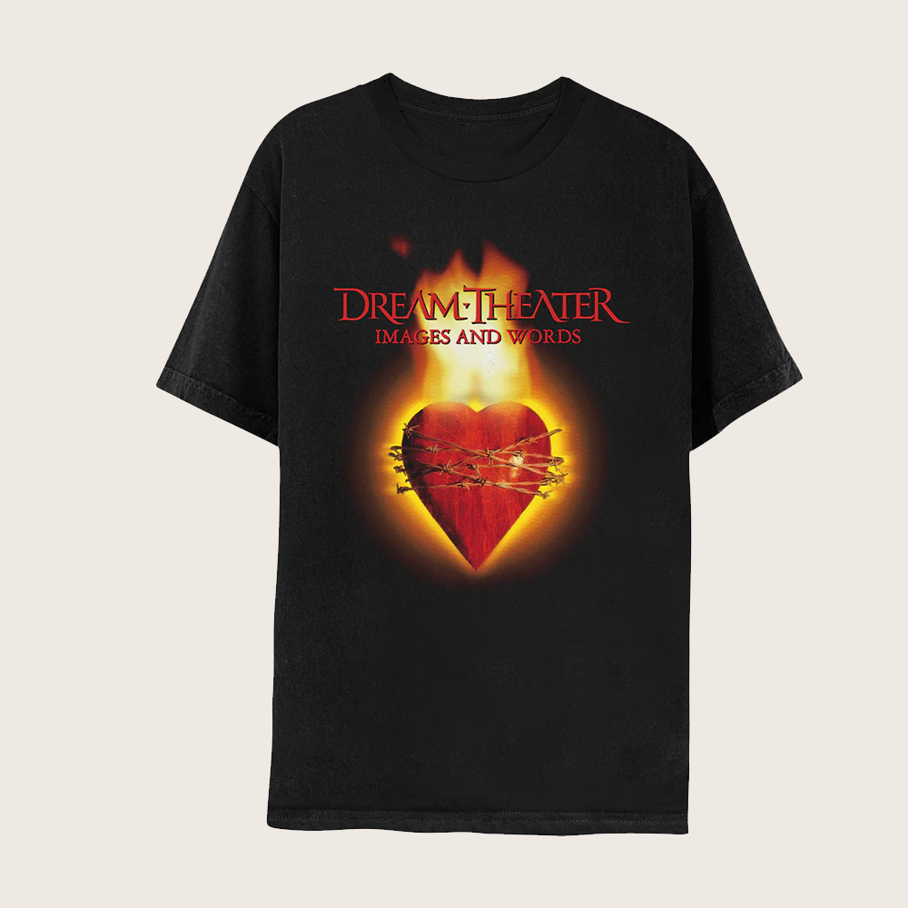 Dream Theater Merch Flaming Heart Images And Words T-Shirt Christmas Gift Ideas For Men Dream Theater Merch Flaming Heart Images And Words T-Shirt Christmas Gift Ideas For Men