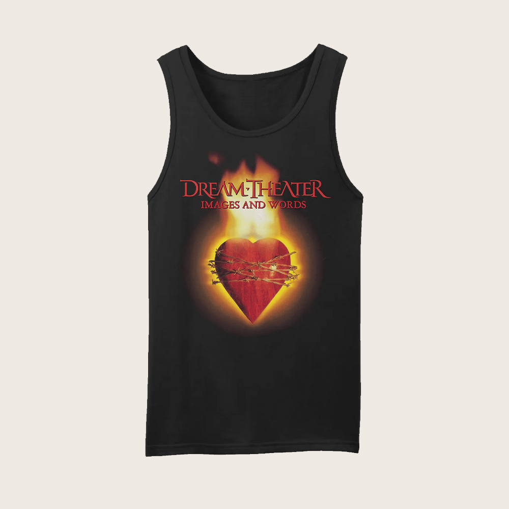 Dream Theater Merch Flaming Heart Images And Words Tank Top Best Gifts For Music Lovers Dream Theater Merch Flaming Heart Images And Words Tank Top Best Gifts For Music Lovers