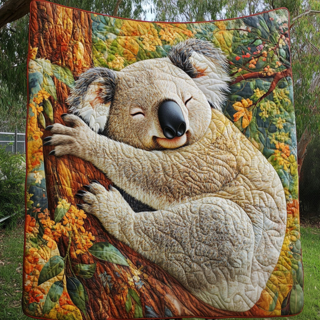 Dreaming Koala Quilted Blanket Cute Throw Blanket Koala Bear Gifts