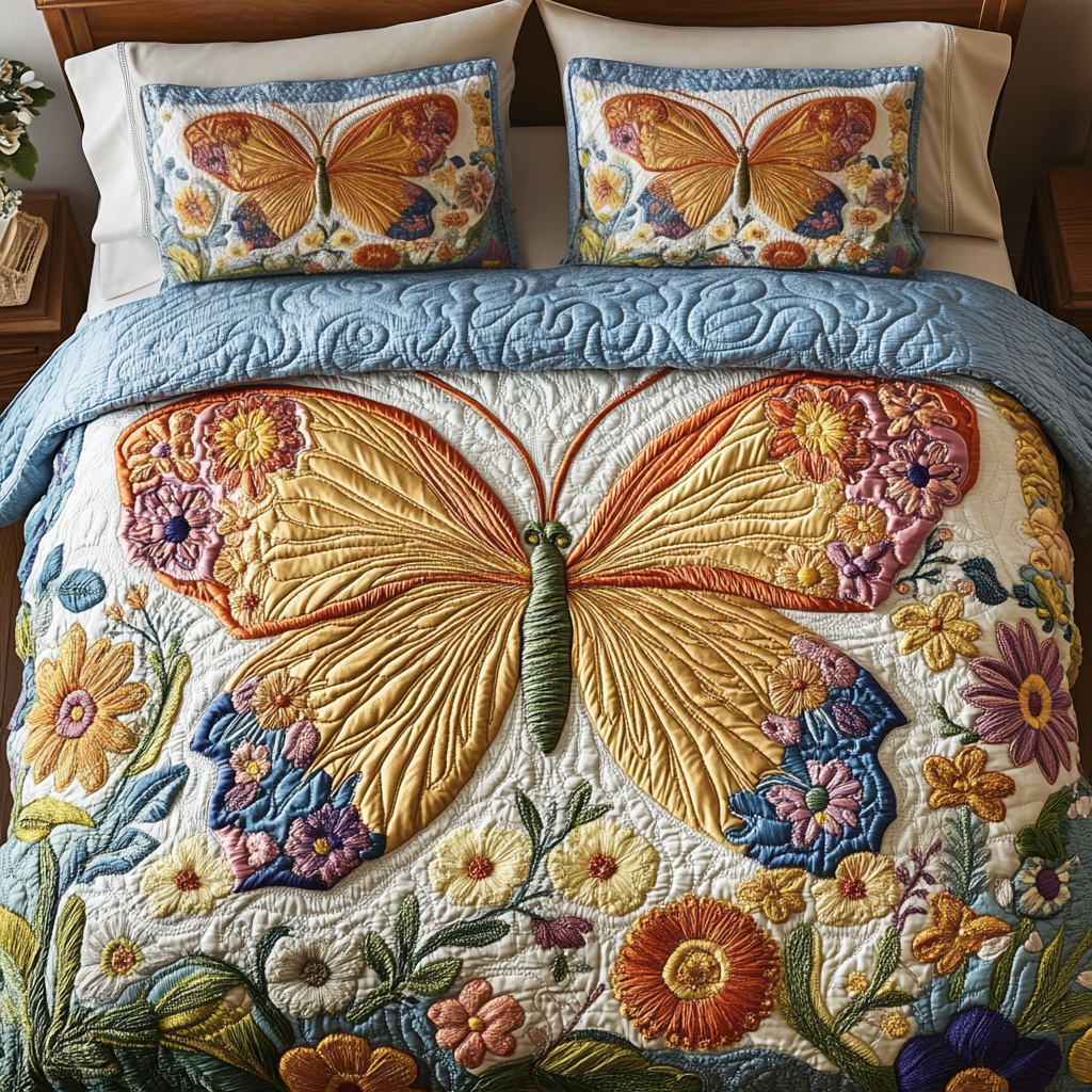 Dreamy Butterfly Haven Quilted Bedding Set Duvet Cover Merch Gifts With Butterfly Theme Dreamy Butterfly Haven Quilted Bedding Set Duvet Cover Merch Gifts With Butterfly Theme
