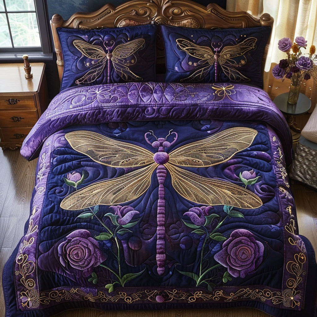 Dreamy Dragonfly Quilted Bedding Set Duvet Cover Bed Sheet Set Dragonfly Themed Gifts Dreamy Dragonfly Quilted Bedding Set Duvet Cover Bed Sheet Set Dragonfly Themed Gifts