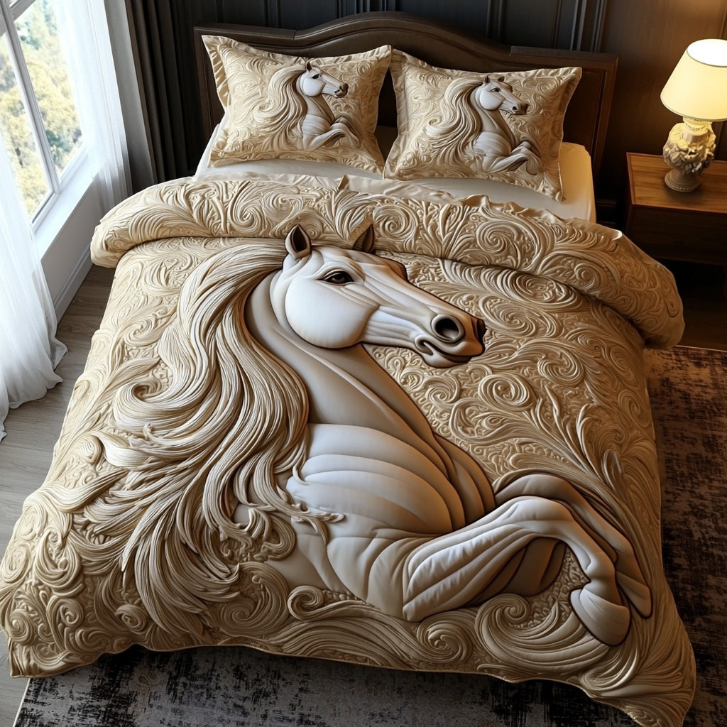 Dreamy Horse Quilted Bedding Set Duvet Cover Bed Sheet Set Best Presents For Horse Lovers Dreamy Horse Quilted Bedding Set Duvet Cover Bed Sheet Set Best Presents For Horse Lovers