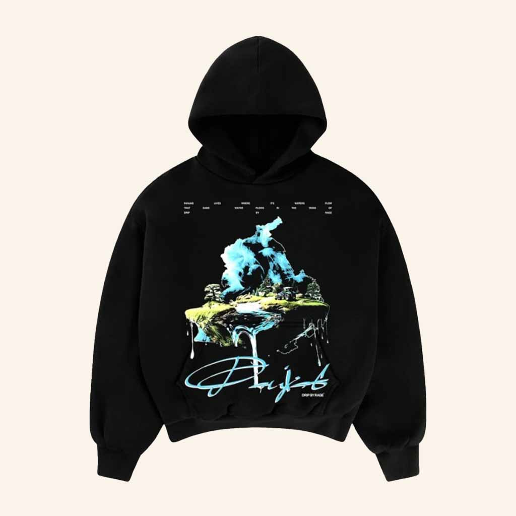 Drip By Rage Merch Water Of Panjab Black Hoodie Unique Christmas Gifts For Men