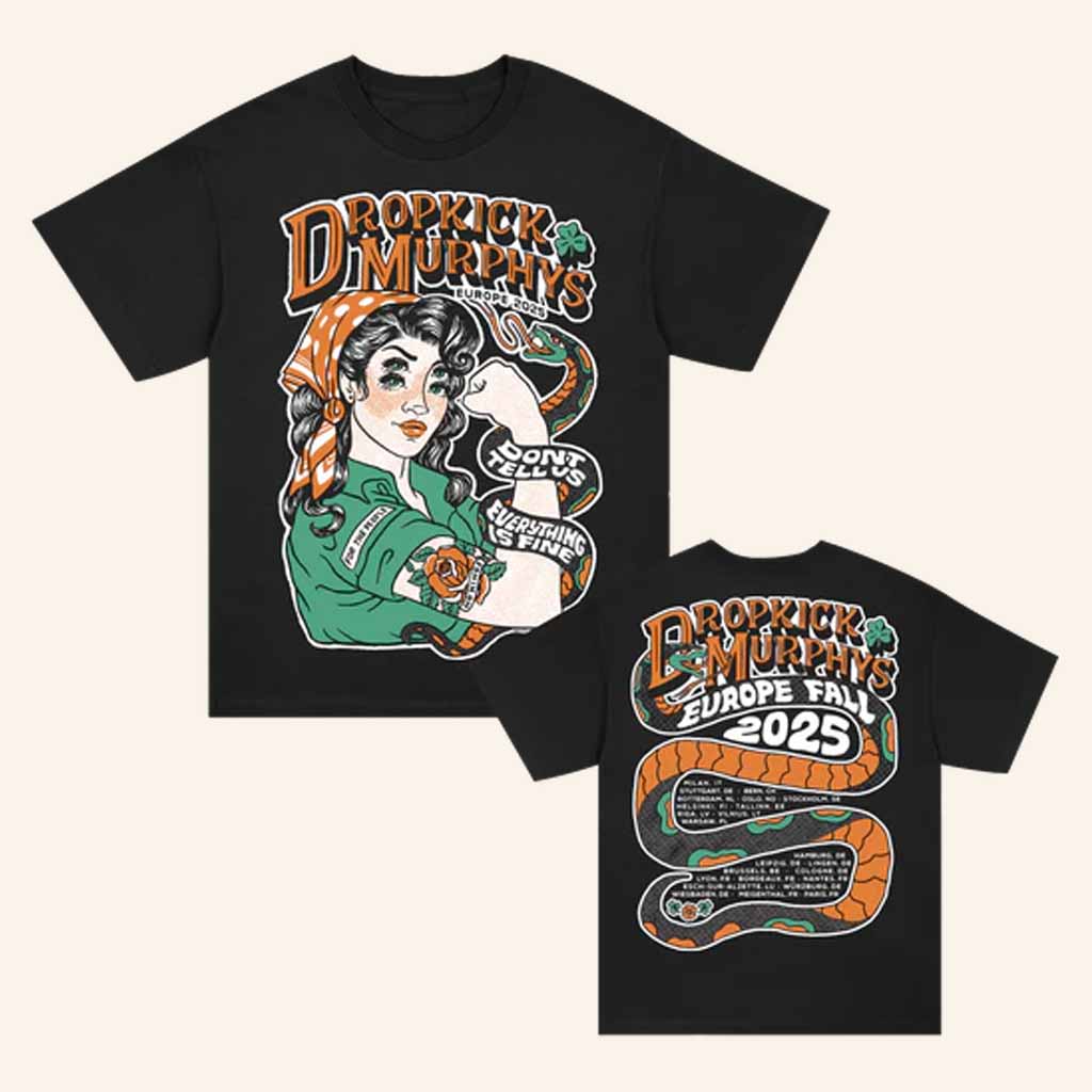 Dropkick Murphys Merch Europe Fall 2025 Tour T-Shirt Music Related Gifts For Guys Dropkick Murphys Merch Europe Fall 2025 Tour T-Shirt Music Related Gifts For Guys
