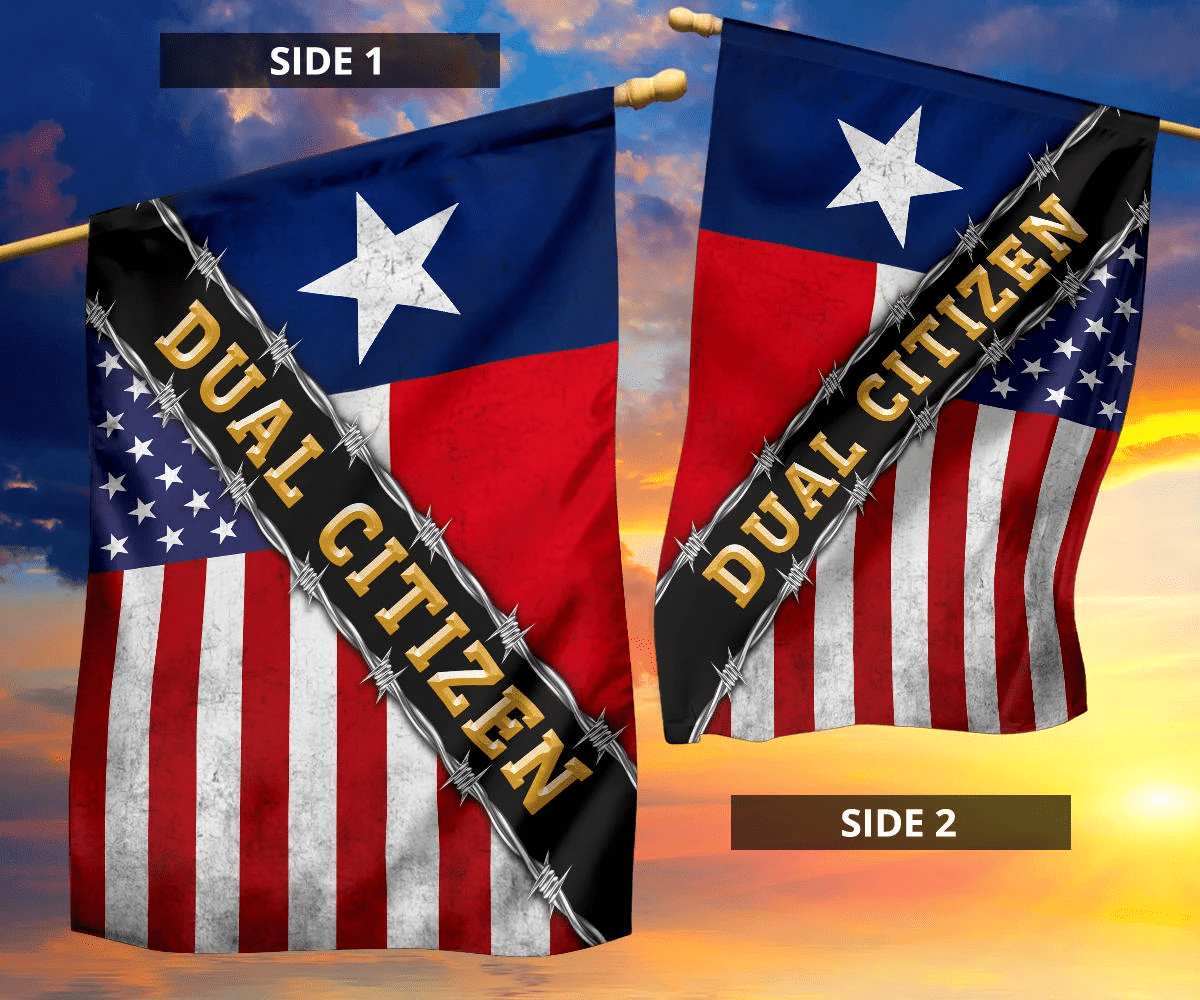 Dual Citizen Texas Flag And American Flag Texas State Proud Texan Flag Patriotic Decor