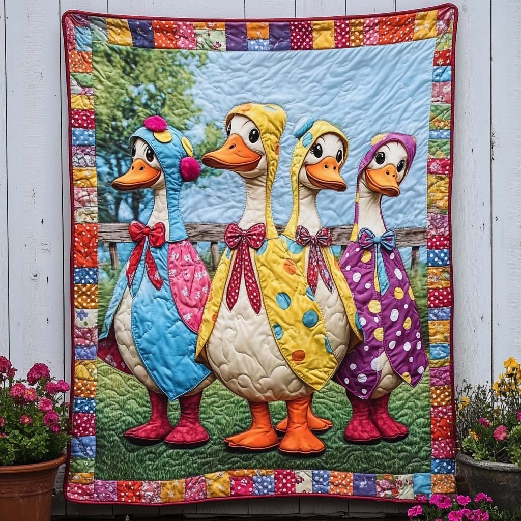 Duck Pond Serenade Quilted Blanket Cute Colorful Blanket Christmas Gifts For Duck Hunters Duck Pond Serenade Quilted Blanket Cute Colorful Blanket Christmas Gifts For Duck Hunters