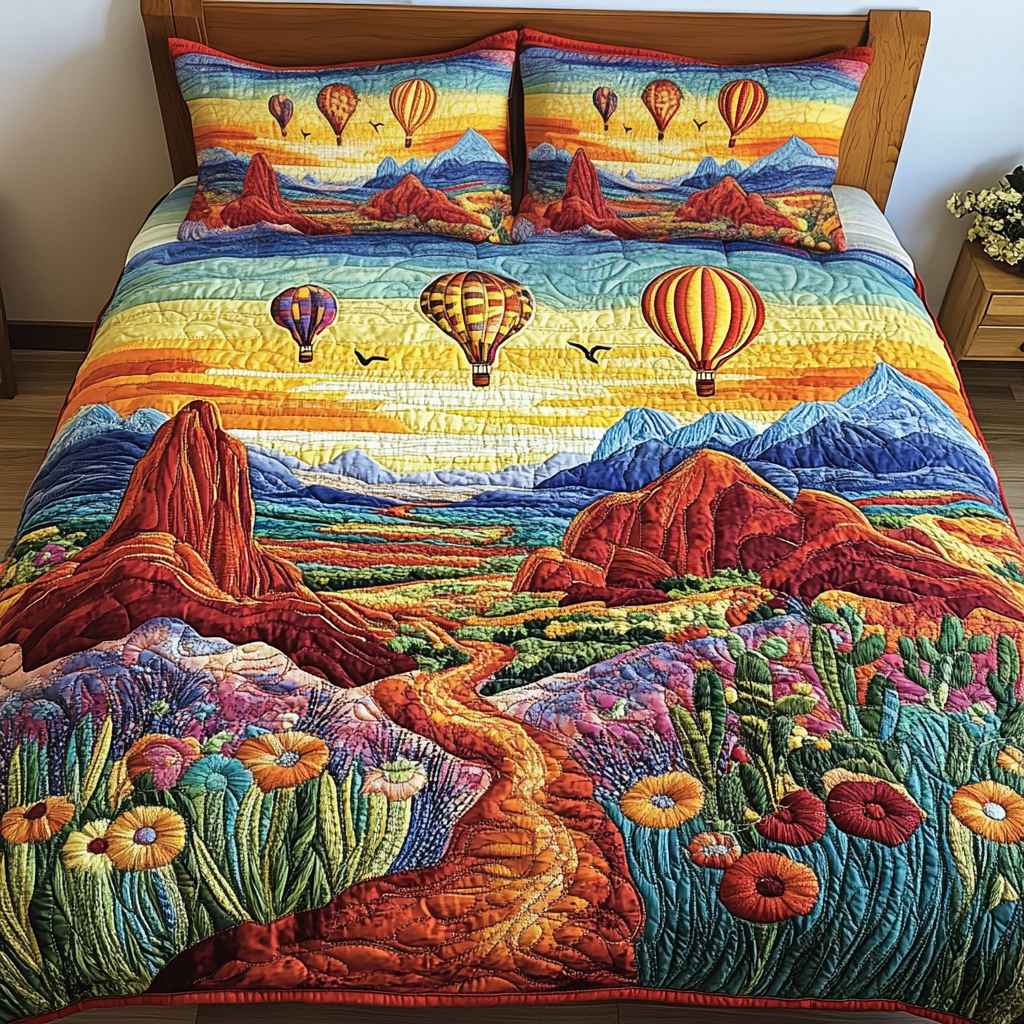 Dune Journey Quilted Bedding Set Duvet Cover Bedspread Cactus Theme Gifts Dune Journey Quilted Bedding Set Duvet Cover Bedspread Cactus Theme Gifts