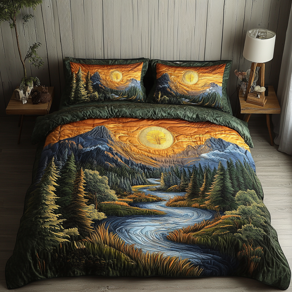 Dusk Ridge Quilted Bedding Set Duvet Cover Bedspread Bro Christmas Gifts Dusk Ridge Quilted Bedding Set Duvet Cover Bedspread Bro Christmas Gifts