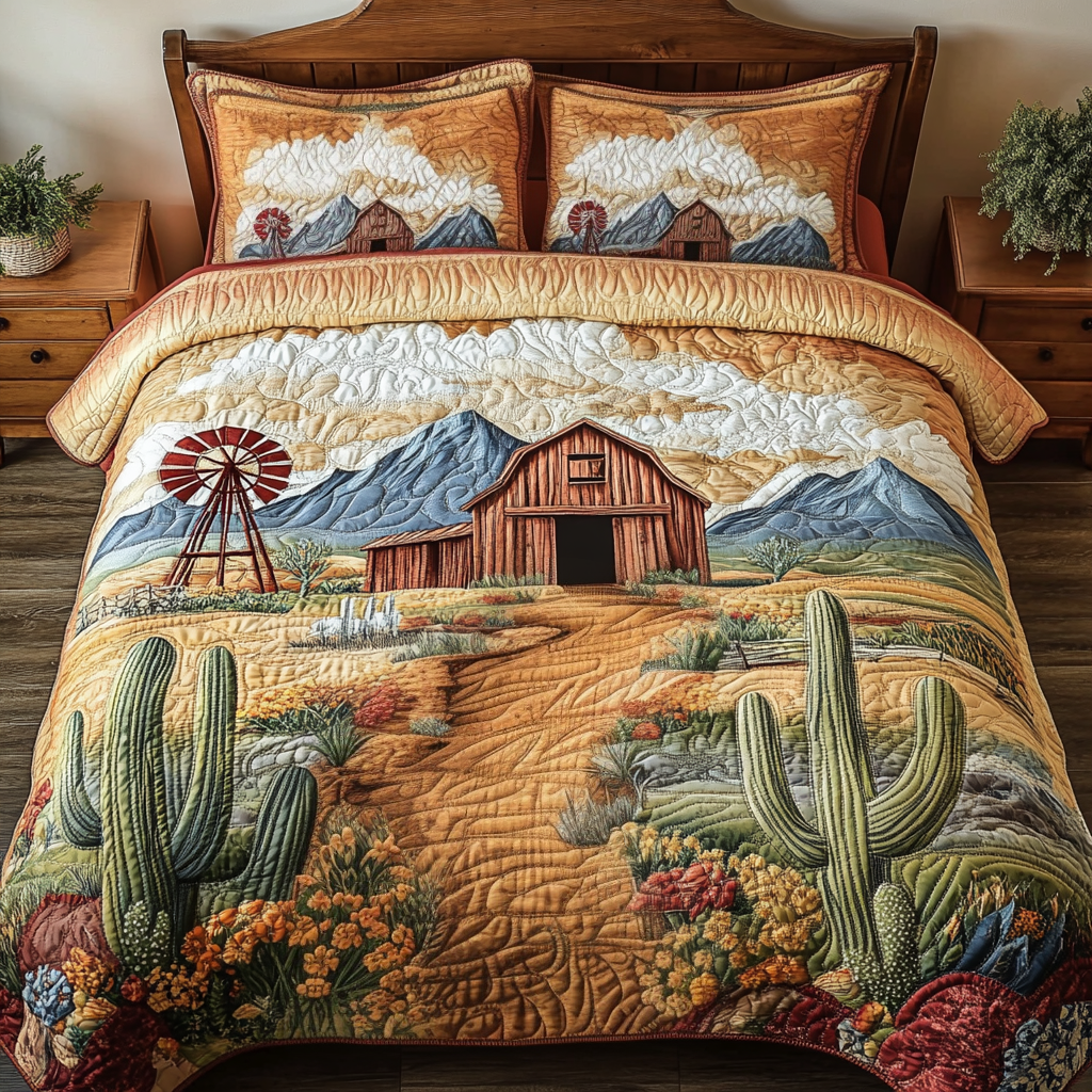Dusty Roads Quilted Bedding Set Duvet Cover Bed Sheet Set Cactus Related Gifts For Friends Dusty Roads Quilted Bedding Set Duvet Cover Bed Sheet Set Cactus Related Gifts For Friends