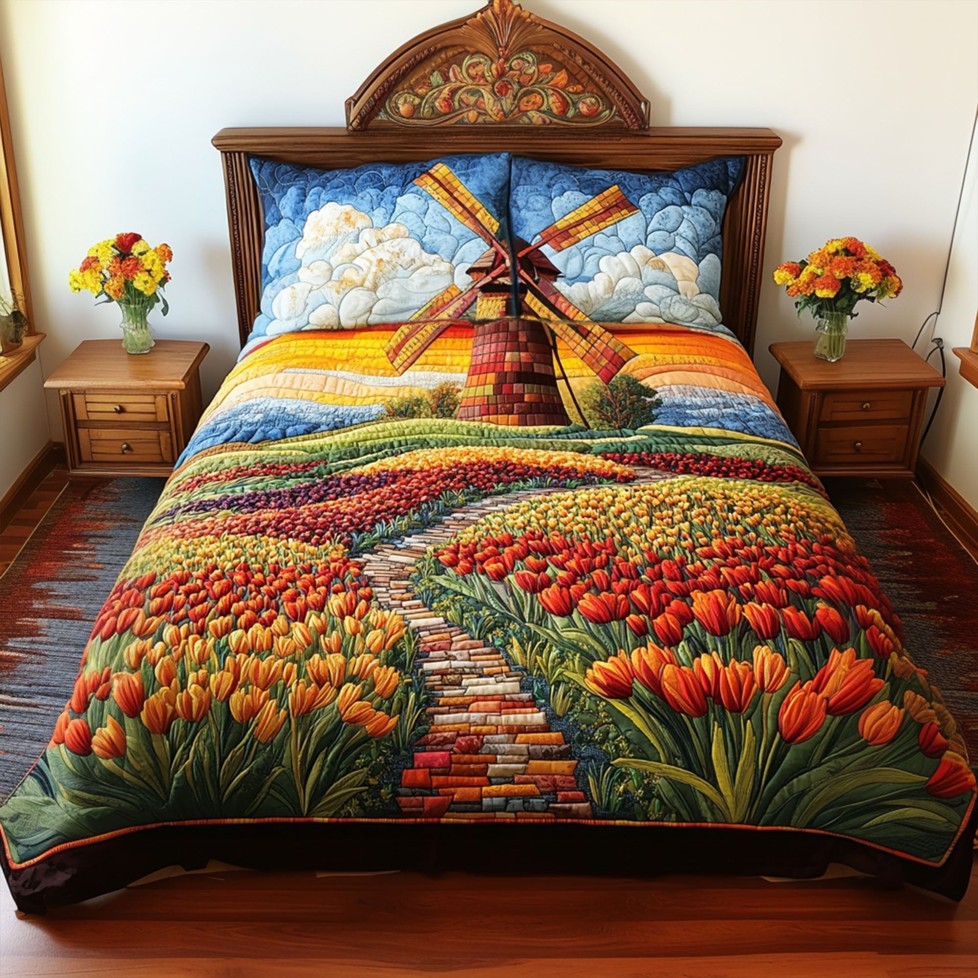 Dutch Delight Quilted Bedding Set Duvet Cover Bedspread Farmers Market Gift Basket Dutch Delight Quilted Bedding Set Duvet Cover Bedspread Farmers Market Gift Basket
