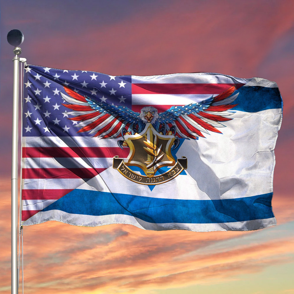Eagle American And Israeli Flag Together IDF Flag I Stand With You Israel Merch Support Israel Eagle American And Israeli Flag Together IDF Flag I Stand With You Israel Merch Support Israel