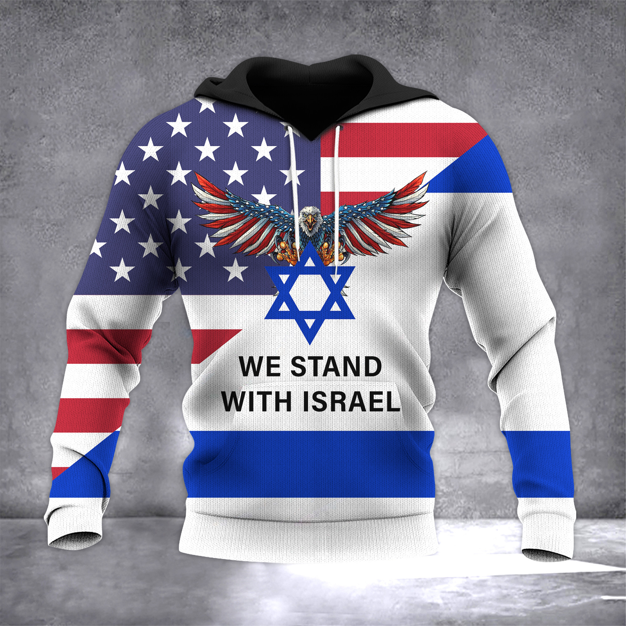 Eagle American We Stand With Israel Hoodie Pro Israel Hoodie Israeli Merchandise Eagle American We Stand With Israel Hoodie Pro Israel Hoodie Israeli Merchandise