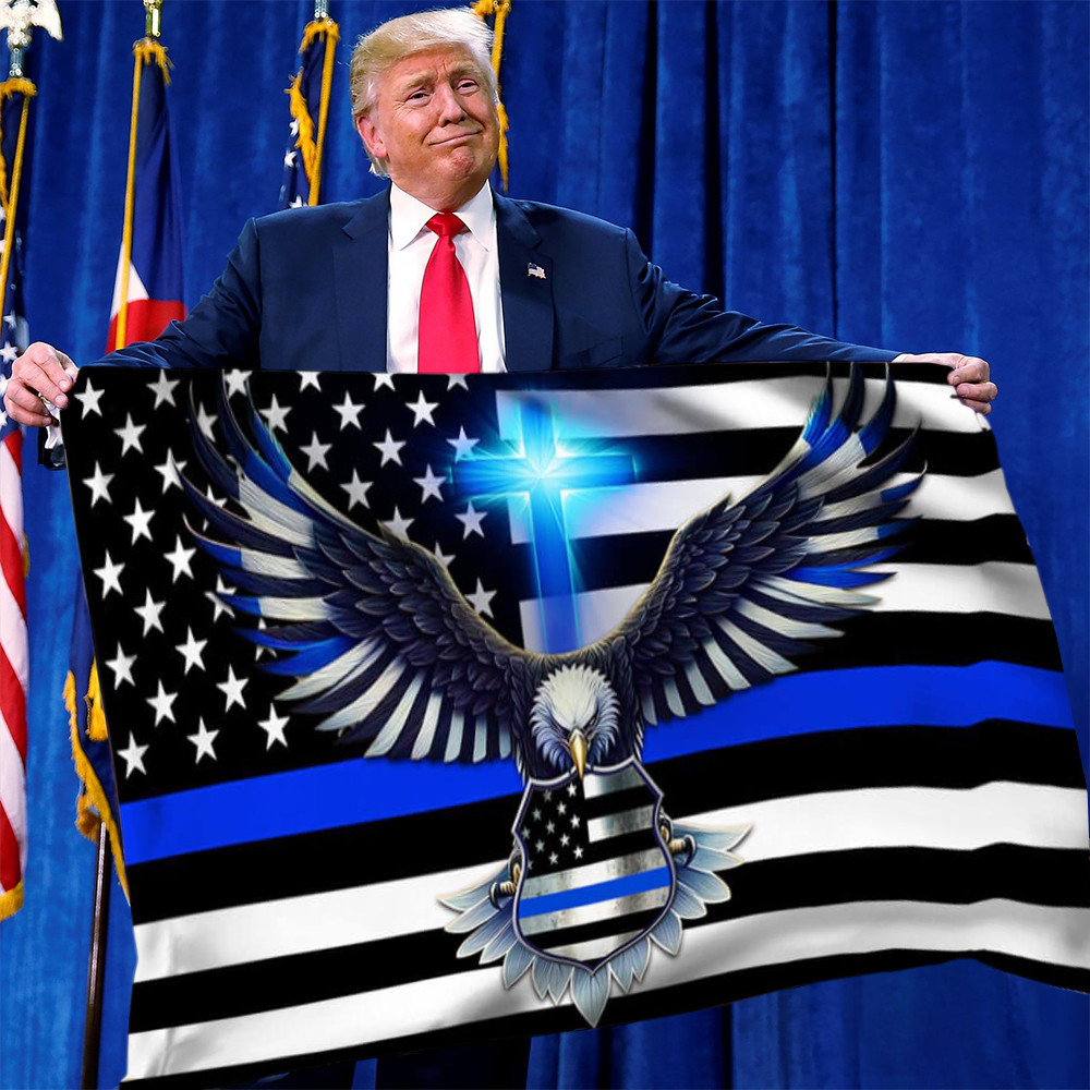 Eagle Cross The Thin Blue Line American Flag Support Police Law Enforcement Flag Decor Eagle Cross The Thin Blue Line American Flag Support Police Law Enforcement Flag Decor