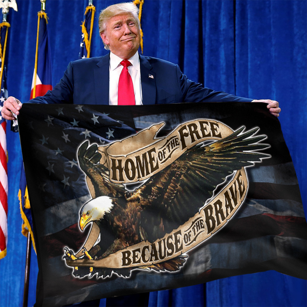 Eagle Home Of The Free Because Of The Brave Flag USA Bald Eagle Patriotic Yard Flag Eagle Home Of The Free Because Of The Brave Flag USA Bald Eagle Patriotic Yard Flag