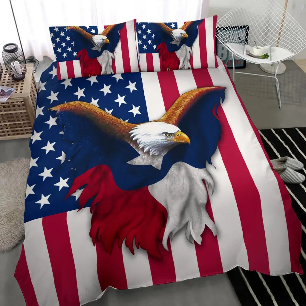 Eagle Texas And American Flag 4th Of July Duvet Covers Bedding Set Veterans Gifts Eagle Texas And American Flag 4th Of July Duvet Covers Bedding Set Veterans Gifts