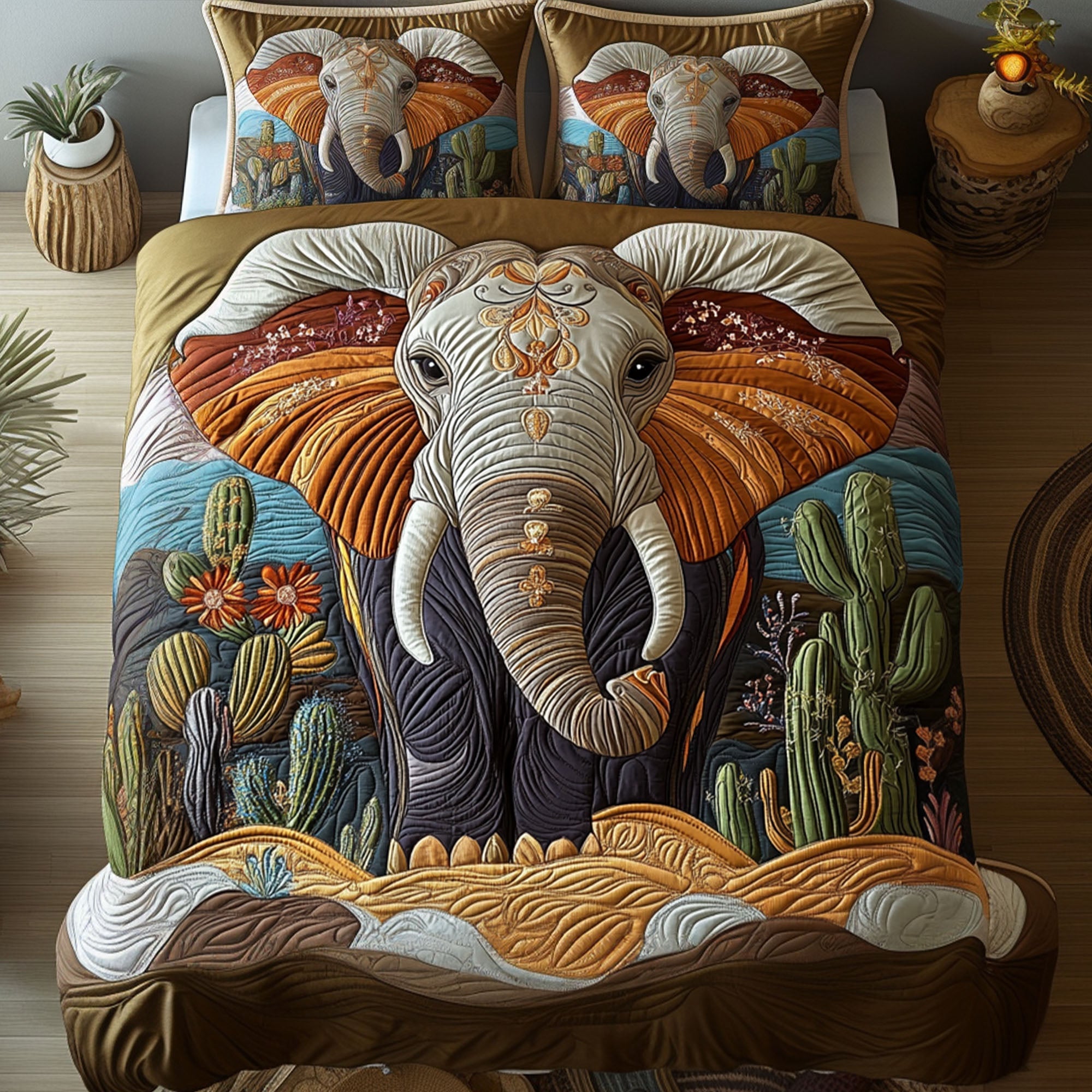 Earth Guardian Quilted Bedding Set Duvet Cover Merch Cactus Birthday Gift Earth Guardian Quilted Bedding Set Duvet Cover Merch Cactus Birthday Gift