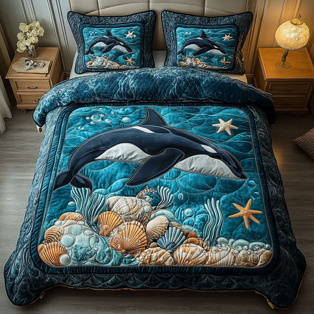 Echo of Oceans Quilted Bedding Set Duvet Cover Bedspreads Whale Gifts For Mom Mother's Day Echo of Oceans Quilted Bedding Set Duvet Cover Bedspreads Whale Gifts For Mom Mother's Day