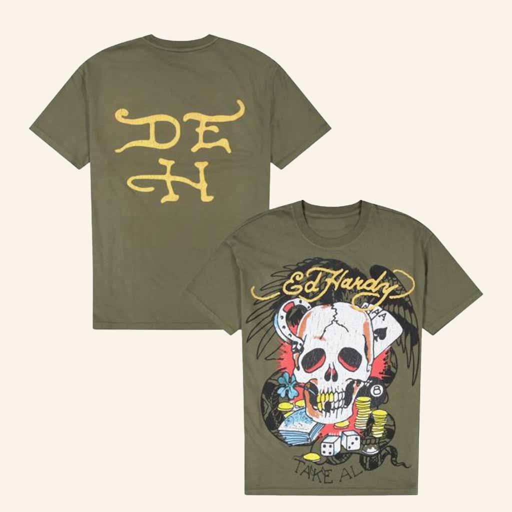 Ed Hardy Originals Merch Skull Take All T-Shirt Halloween Gift For Her Ed Hardy Originals Merch Skull Take All T-Shirt Halloween Gift For Her