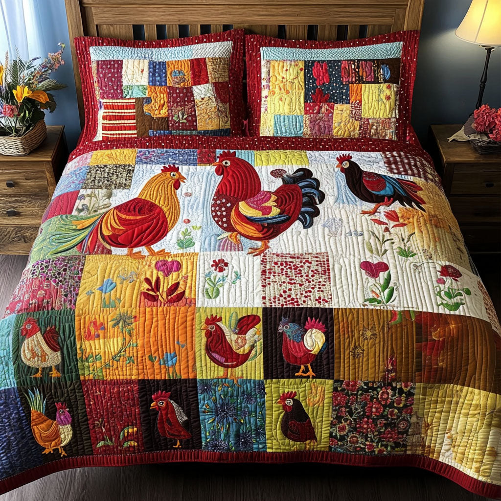 Egg-citing Patchwork Quilted Bedding Set Duvet Cover Merch Christmas Gifts For Chicken Lovers Egg-citing Patchwork Quilted Bedding Set Duvet Cover Merch Christmas Gifts For Chicken Lovers