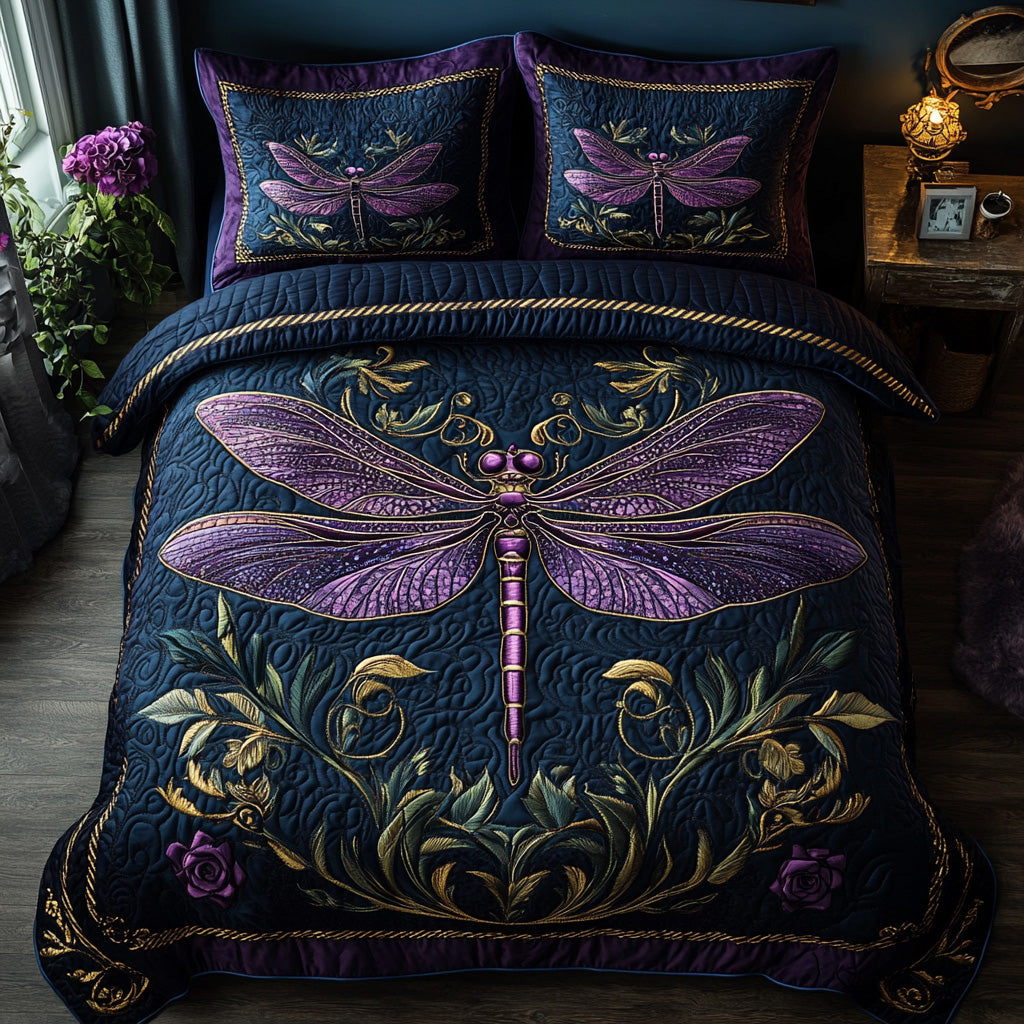 Elegant Dragonfly Quilted Bedding Set Duvet Cover Bed Sheet Set Unique Dragonfly Gifts Elegant Dragonfly Quilted Bedding Set Duvet Cover Bed Sheet Set Unique Dragonfly Gifts