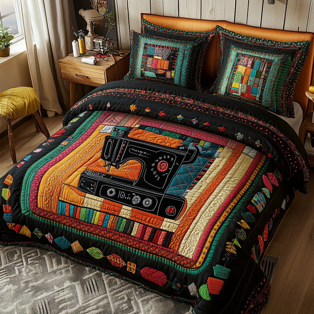 Elegant Sewing Machine Quilted Bedding Set Duvet Cover Merch Best Gifts For Sewers Elegant Sewing Machine Quilted Bedding Set Duvet Cover Merch Best Gifts For Sewers