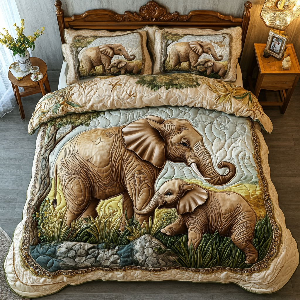 Elephant Dream Quilted Bedding Set Duvet Cover Bedspreads Top Gifts For Elephant Lovers Elephant Dream Quilted Bedding Set Duvet Cover Bedspreads Top Gifts For Elephant Lovers
