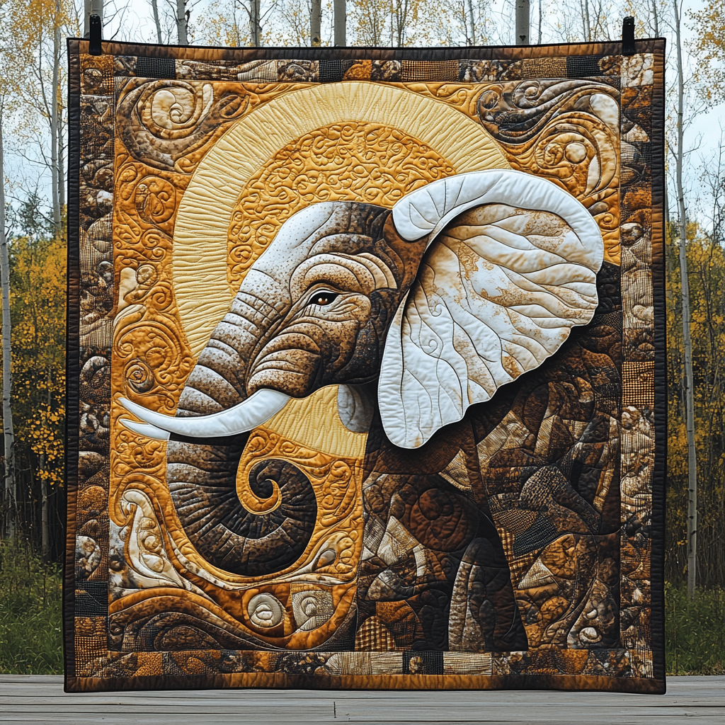 Elephant Dream Quilted Blanket Sofa Throw Blanket Gift Items For Elephant Lovers