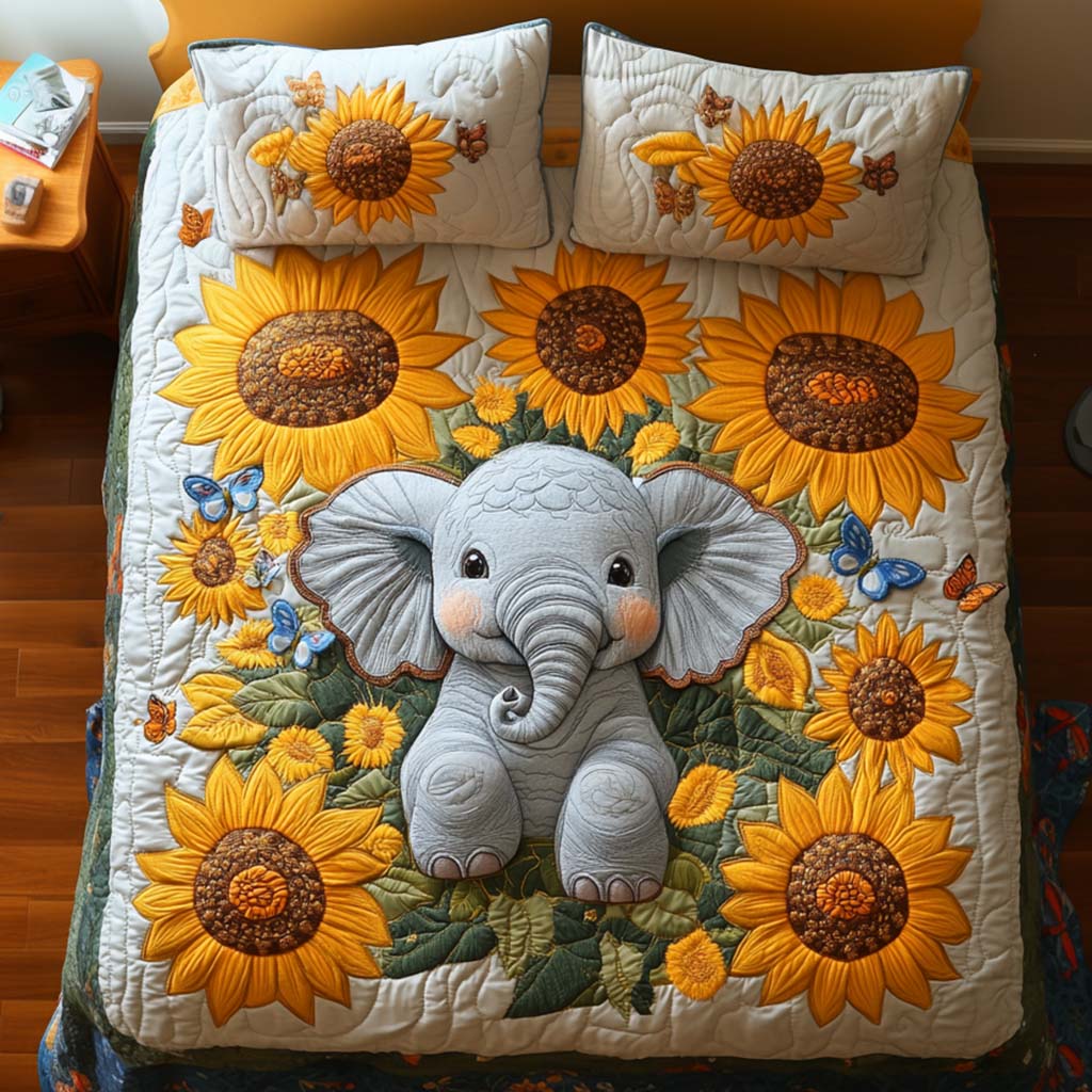 Elephant Harmony Quilted Bedding Set Duvet Cover Bed Sheet Set Elephant Lover Gift Elephant Harmony Quilted Bedding Set Duvet Cover Bed Sheet Set Elephant Lover Gift
