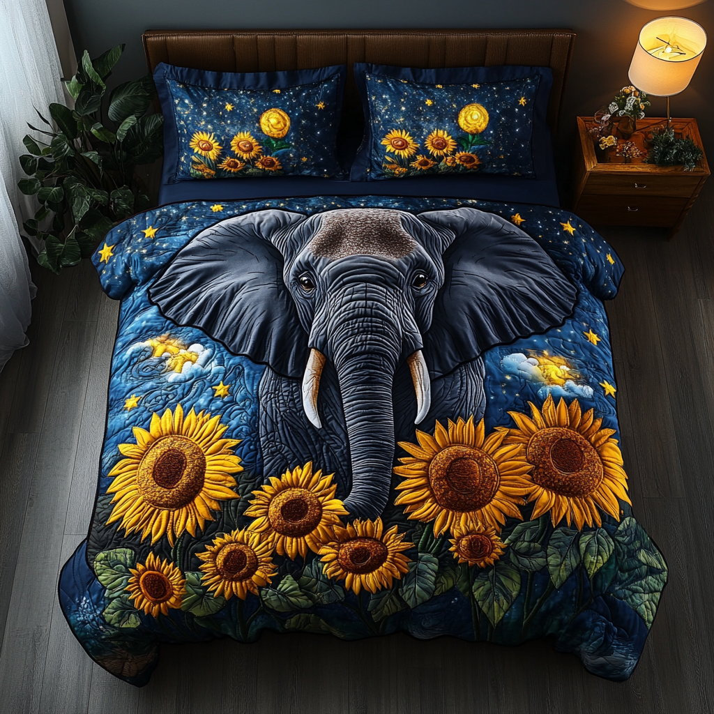 Elephant Paradise Quilted Bedding Set Duvet Cover Bedspreads Best Elephant Presents Birthday Elephant Paradise Quilted Bedding Set Duvet Cover Bedspreads Best Elephant Presents Birthday