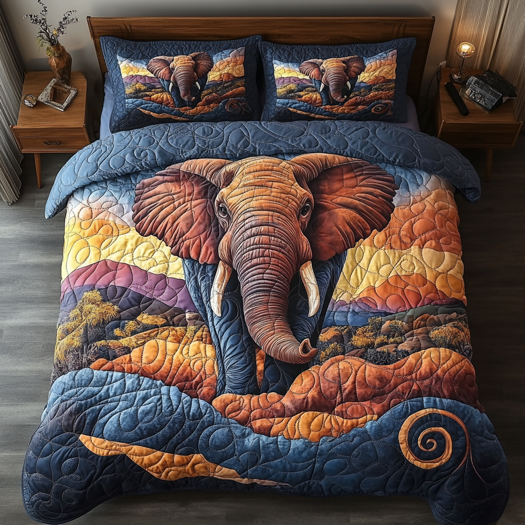 Elephant Reverie Quilted Bedding Set Duvet Cover Bedspreads Unique Elephant Themed Gifts Elephant Reverie Quilted Bedding Set Duvet Cover Bedspreads Unique Elephant Themed Gifts