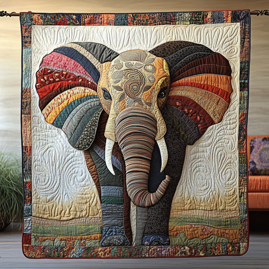 Elephant Soul Quilted Blanket Cute Colorful Blanket Cute Elephant Gifts For Women Elephant Soul Quilted Blanket Cute Colorful Blanket Cute Elephant Gifts For Women