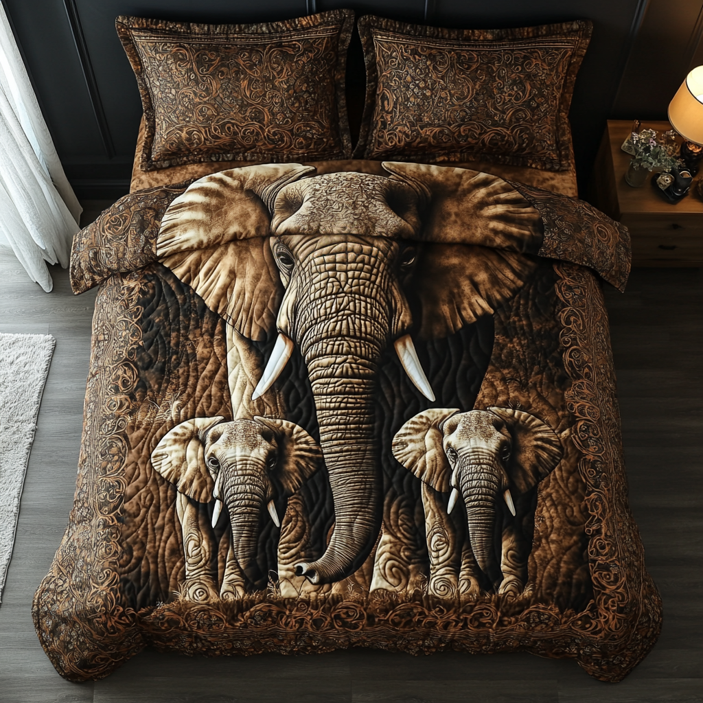 Elephant Spirit Quilted Bedding Set Duvet Cover Bedspreads Elephant Love Gifts For Her Elephant Spirit Quilted Bedding Set Duvet Cover Bedspreads Elephant Love Gifts For Her