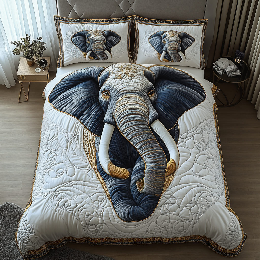 Elephant Tranquility Quilted Bedding Set Duvet Cover Bedspreads Christmas Gift Ideas For Elephant Lovers Elephant Tranquility Quilted Bedding Set Duvet Cover Bedspreads Christmas Gift Ideas For Elephant Lovers