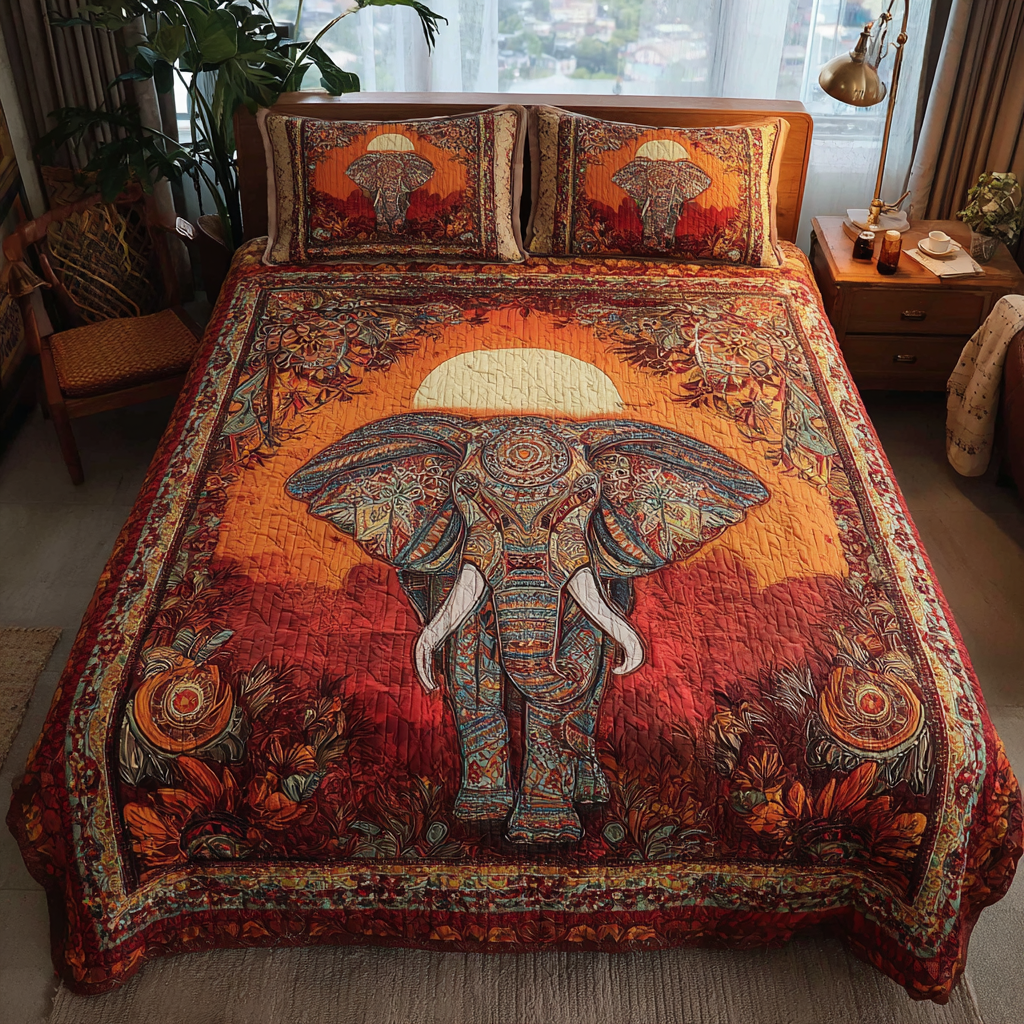 Elephant View Quilted Bedding Set Duvet Cover Merch Great Elephant Themed Gifts Elephant View Quilted Bedding Set Duvet Cover Merch Great Elephant Themed Gifts