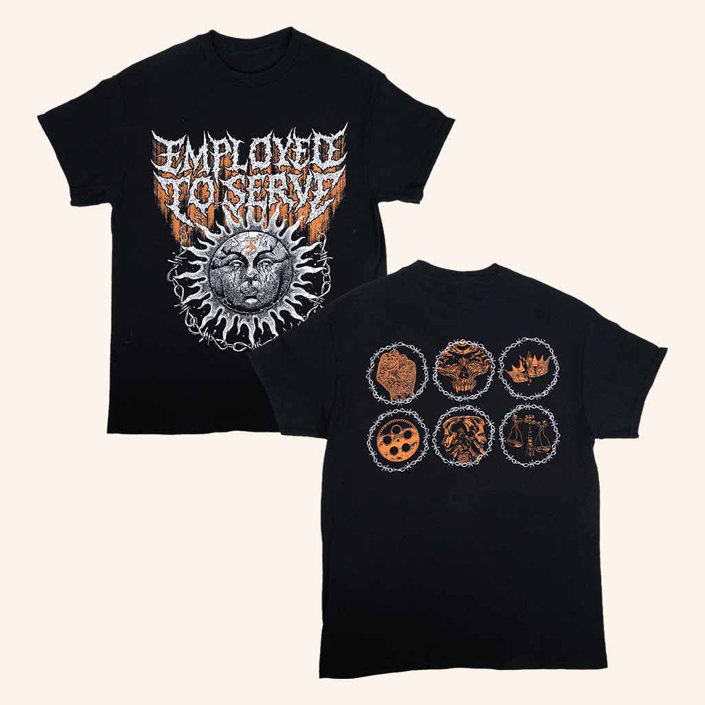 Employed To Serve Merch Barbed Wire Sun Shirt Music Gift Ideas For Guys Employed To Serve Merch Barbed Wire Sun Shirt Music Gift Ideas For Guys