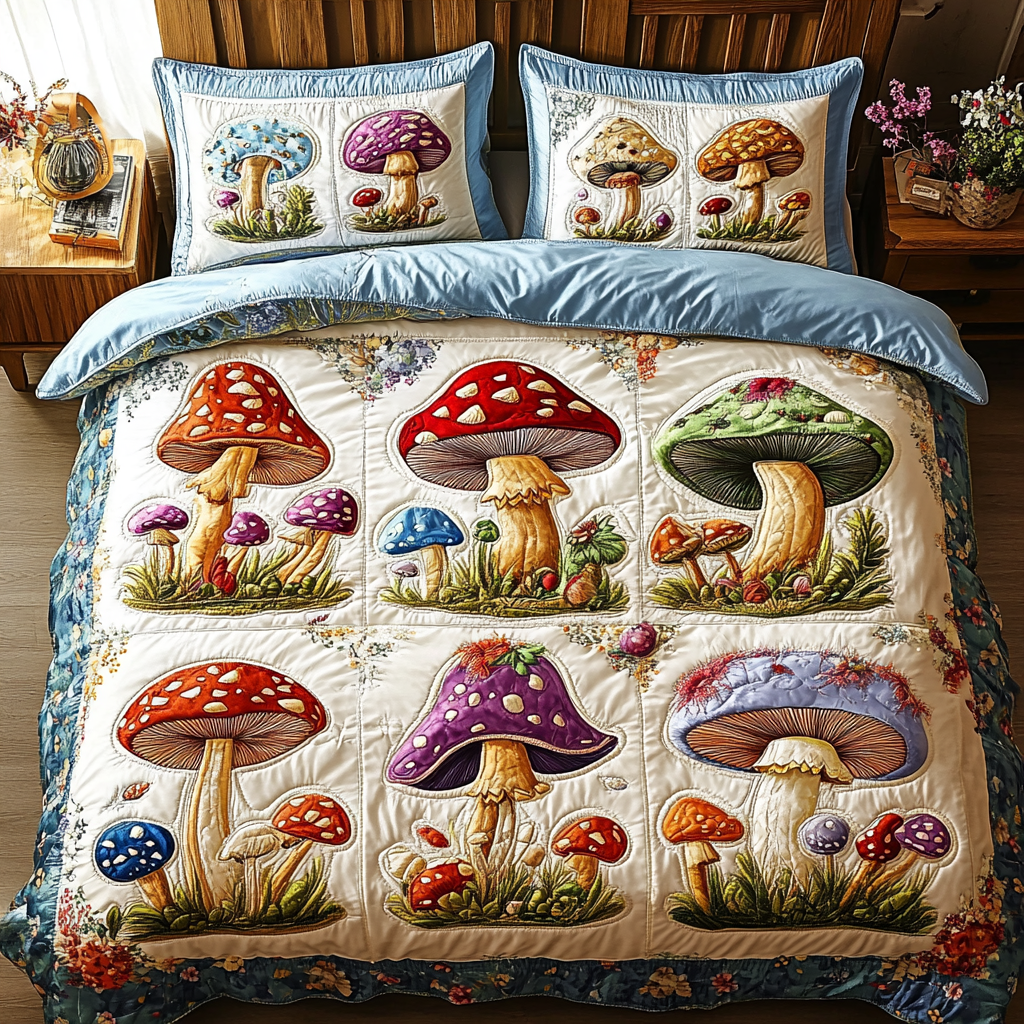 Enchanted Earth Quilted Bedding Set Duvet Cover Bedspreads Gift Ideas For Hippie Mom