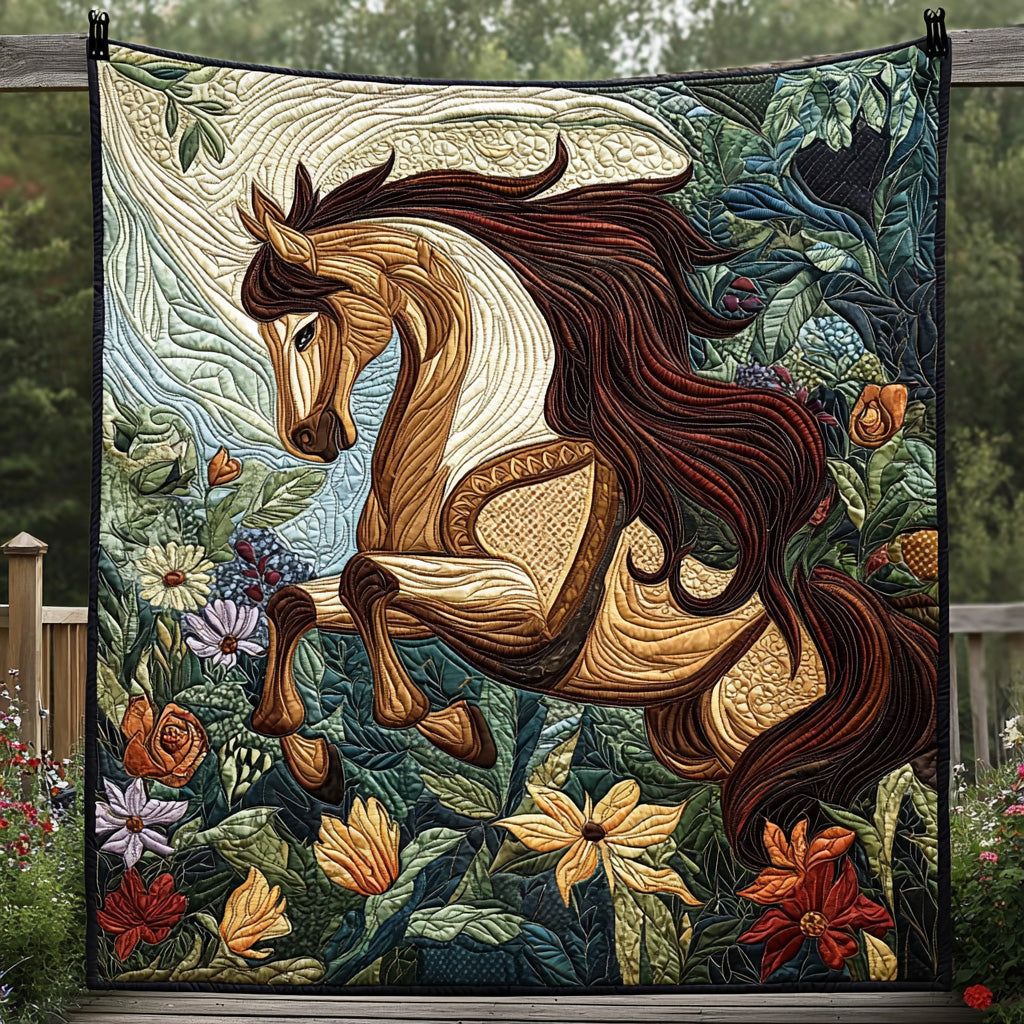 Enchanted Horse Quilted Blanket Nice Throw Blanket Gifts For Horse Lovers Men