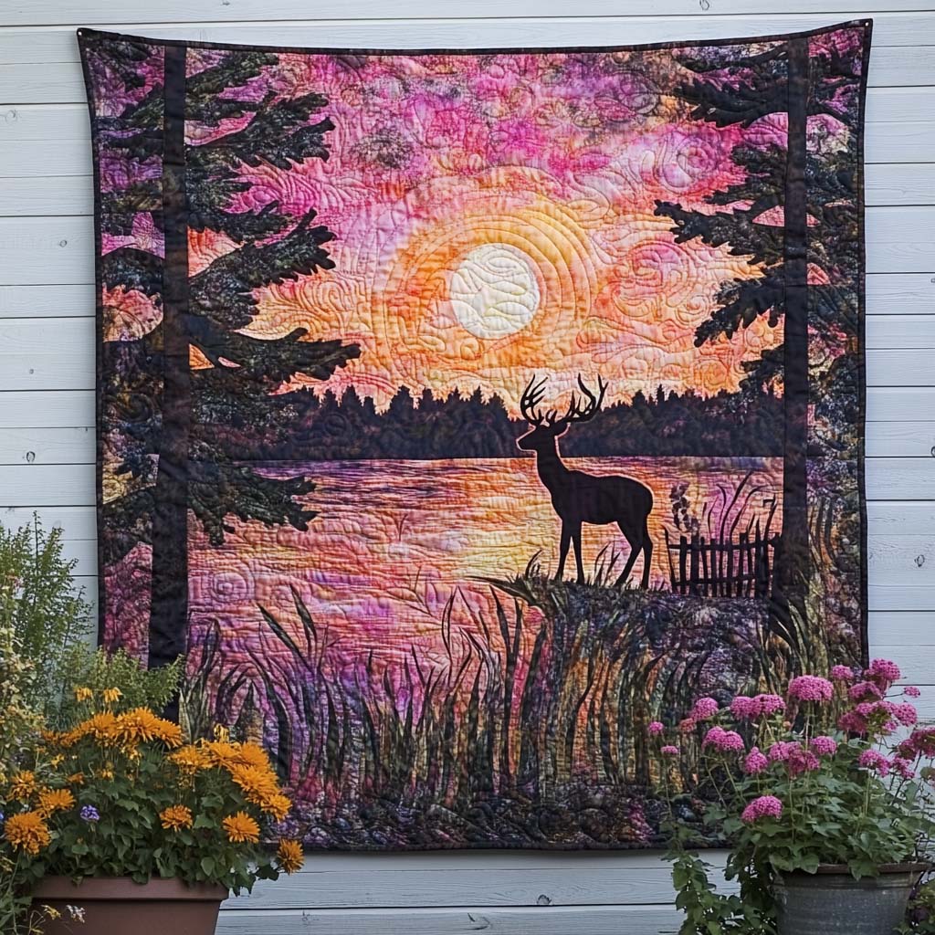Enchanted Stag Quilted Blanket Nice Throw Blanket Gifts For Deer Lovers Christmas Enchanted Stag Quilted Blanket Nice Throw Blanket Gifts For Deer Lovers Christmas