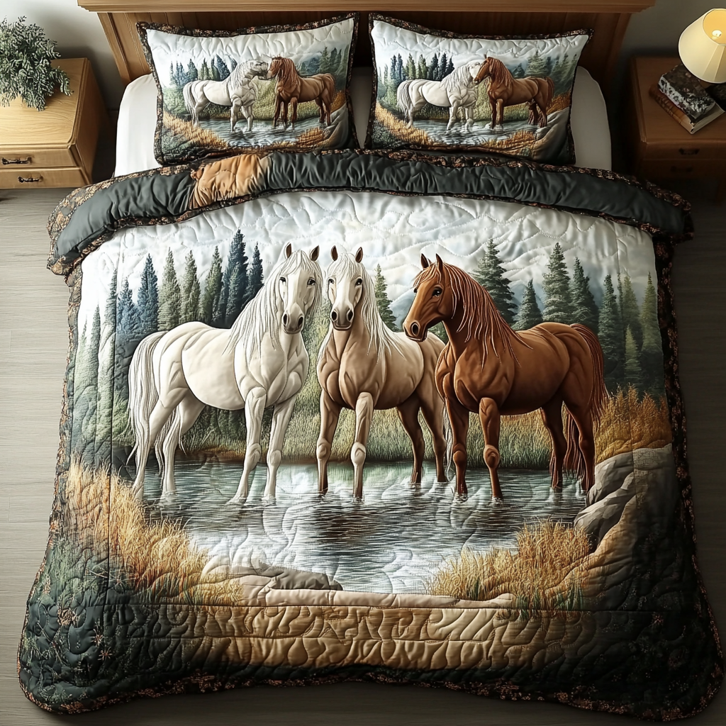 Equestrian Grace Quilted Bedding Set Duvet Cover Bed Sheet Set Memorial Gifts For Horse Lovers Equestrian Grace Quilted Bedding Set Duvet Cover Bed Sheet Set Memorial Gifts For Horse Lovers