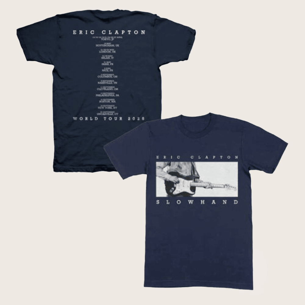 Eric Clapton Merch Slowhand World Tour 2025 Shirt Music Related Gifts For Guys Eric Clapton Merch Slowhand World Tour 2025 Shirt Music Related Gifts For Guys