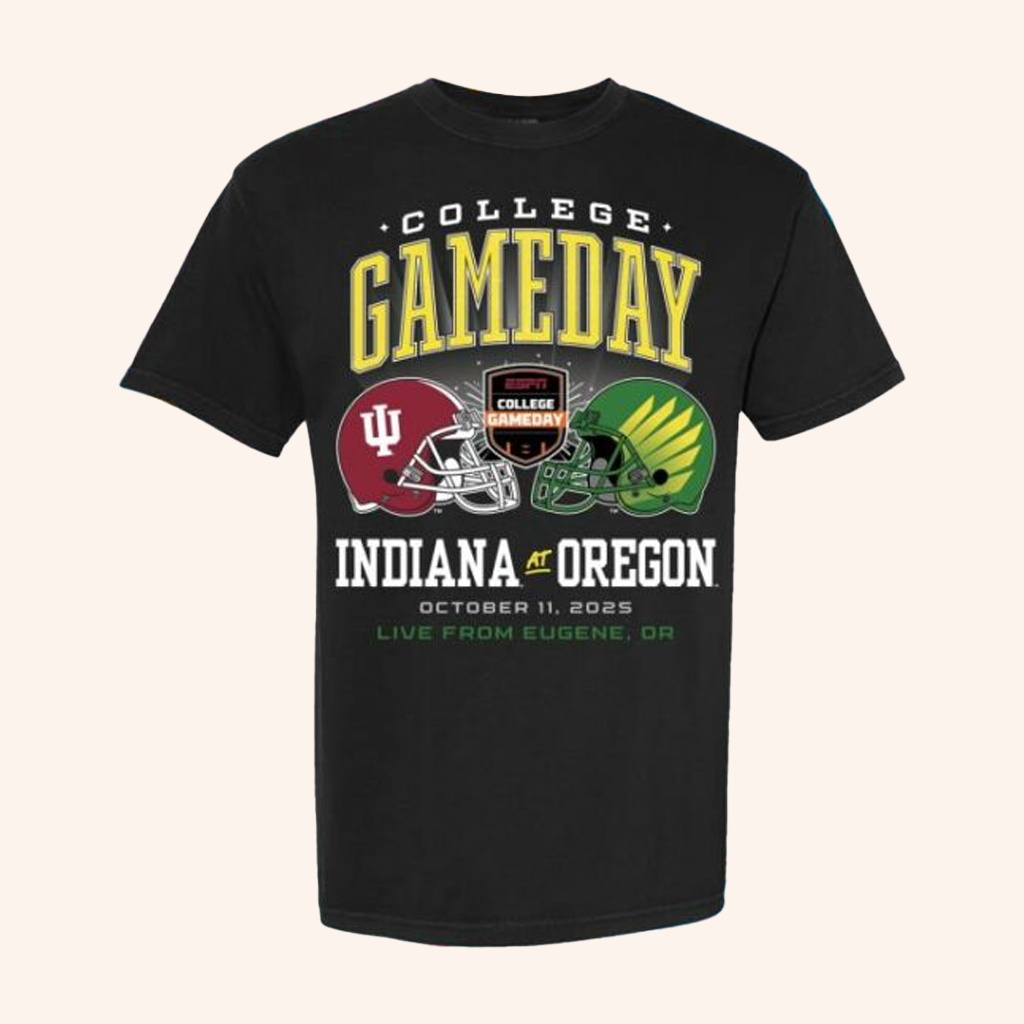 ESPN Merch College Gameday Indiana Vs Oregon Shirt Football Fan Gift Ideas