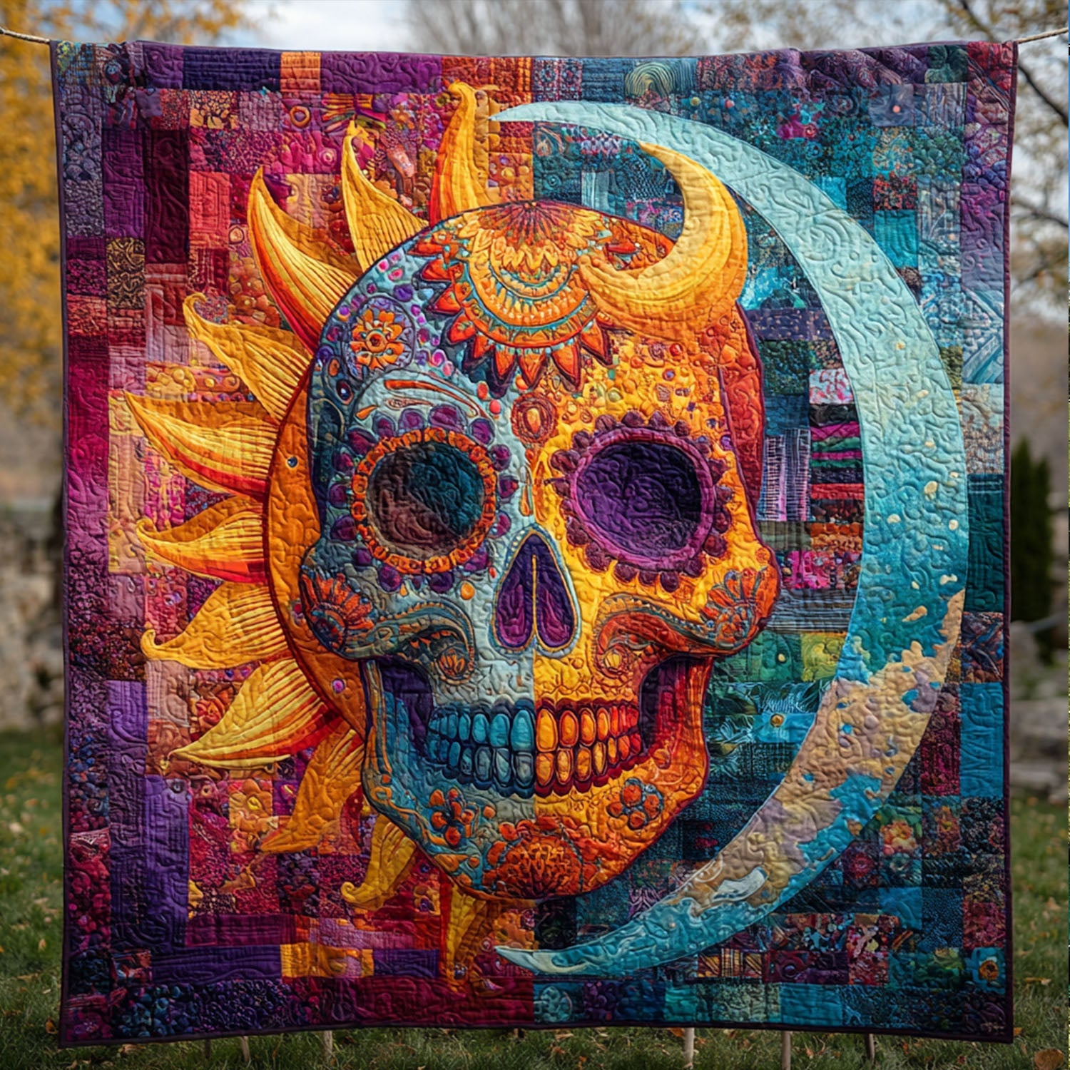 Eternal Bones Quilted Blanket Cute Colorful Blanket Gifts For People Who Like Skulls Eternal Bones Quilted Blanket Cute Colorful Blanket Gifts For People Who Like Skulls