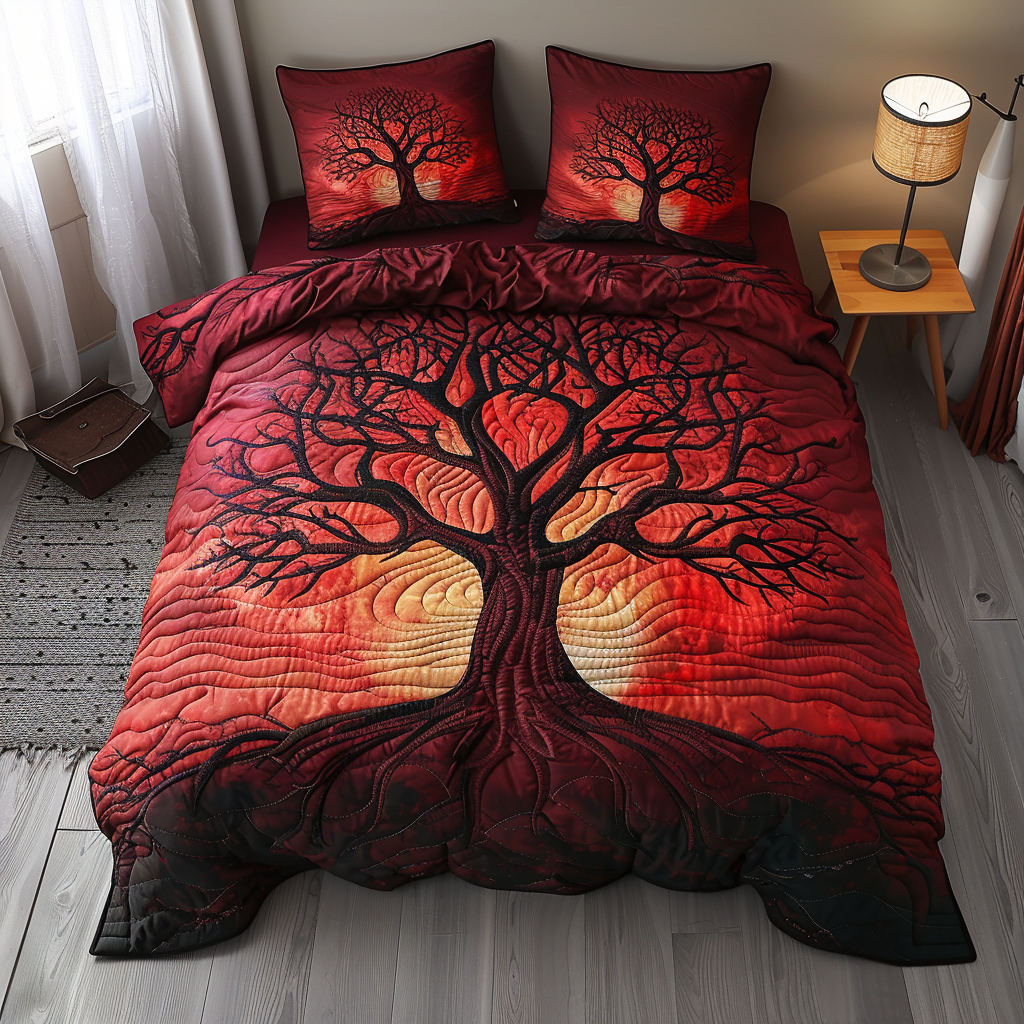 Eternal Branches Quilted Bedding Set Duvet Cover Bedspreads Tree Of Life Gifts For Dad