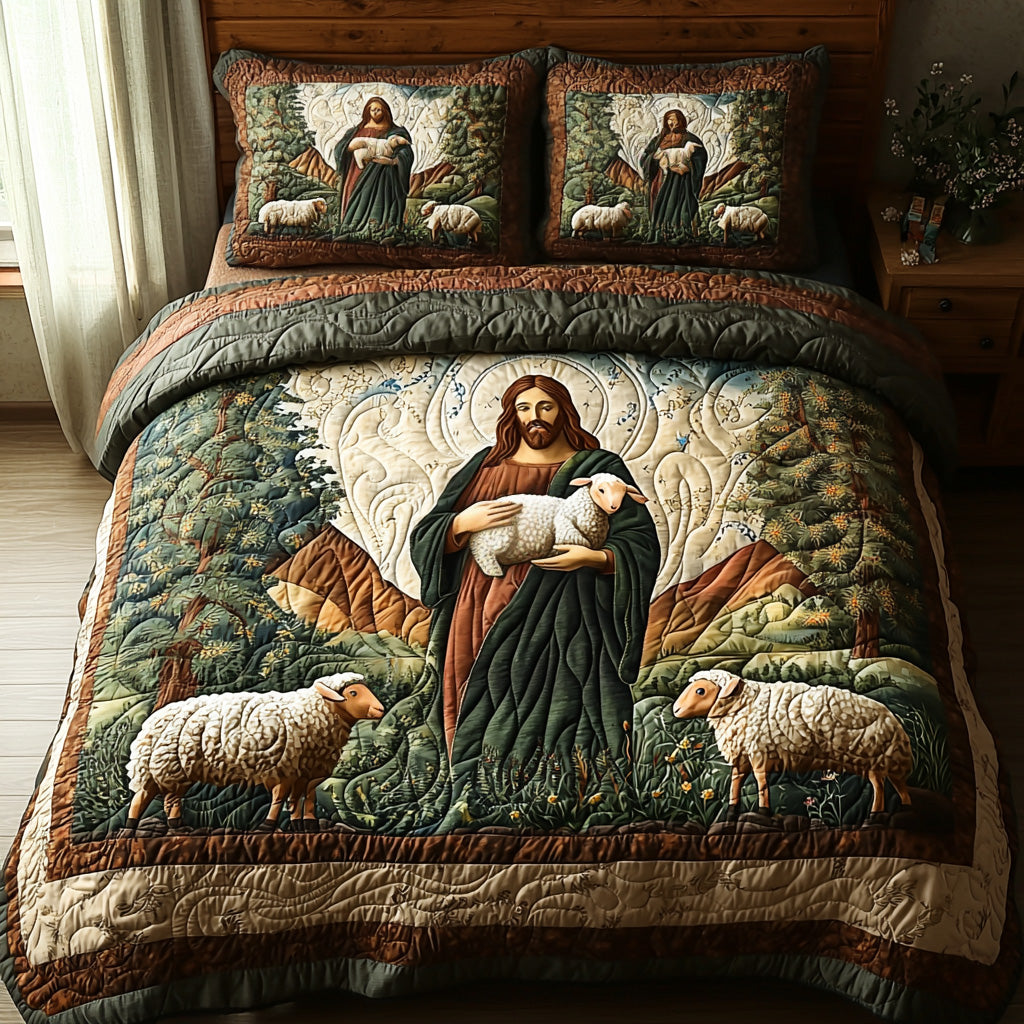 Eternal Shepherd Quilted Bedding Set Duvet Cover Bed Sheet Set Gifts For Women Of Faith Eternal Shepherd Quilted Bedding Set Duvet Cover Bed Sheet Set Gifts For Women Of Faith