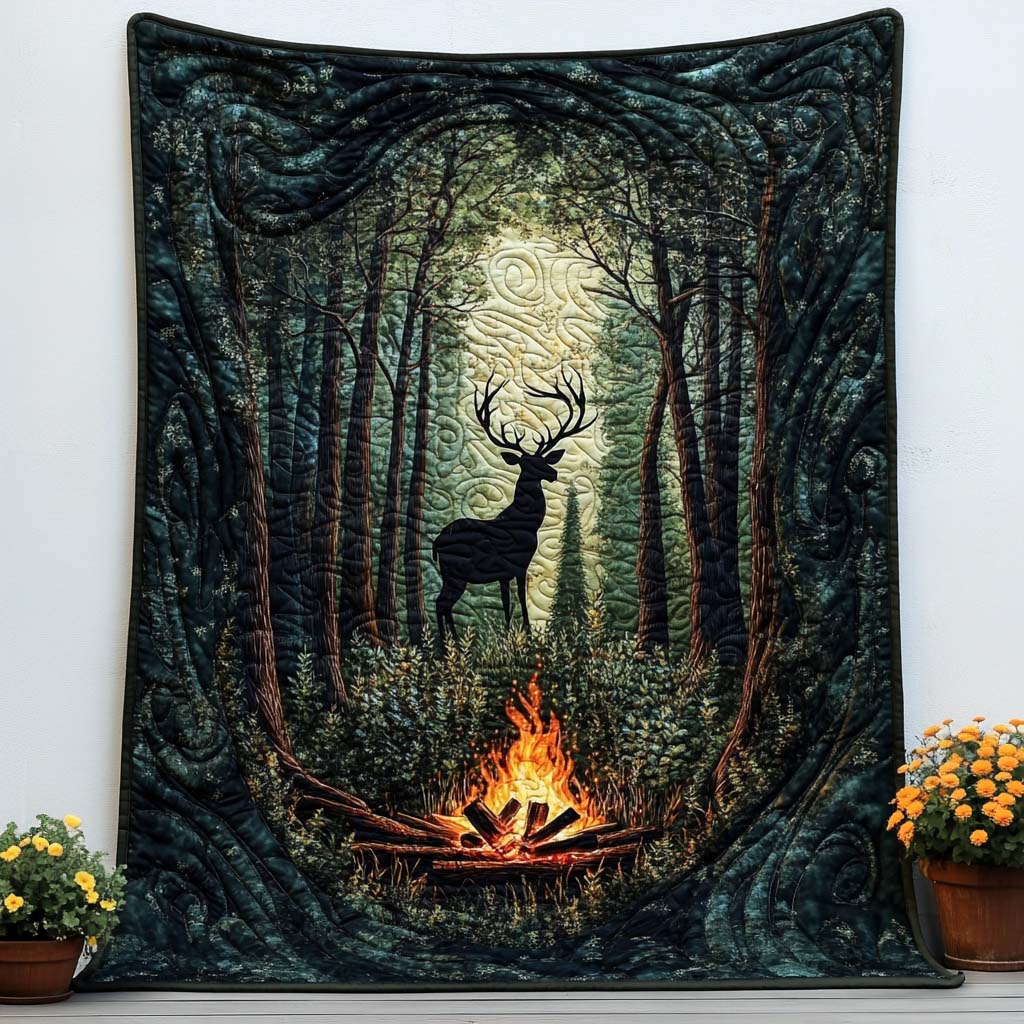 Evening With Deer Quilted Blanket Nice Throw Blanket Great Gifts For Deer Hunters Evening With Deer Quilted Blanket Nice Throw Blanket Great Gifts For Deer Hunters