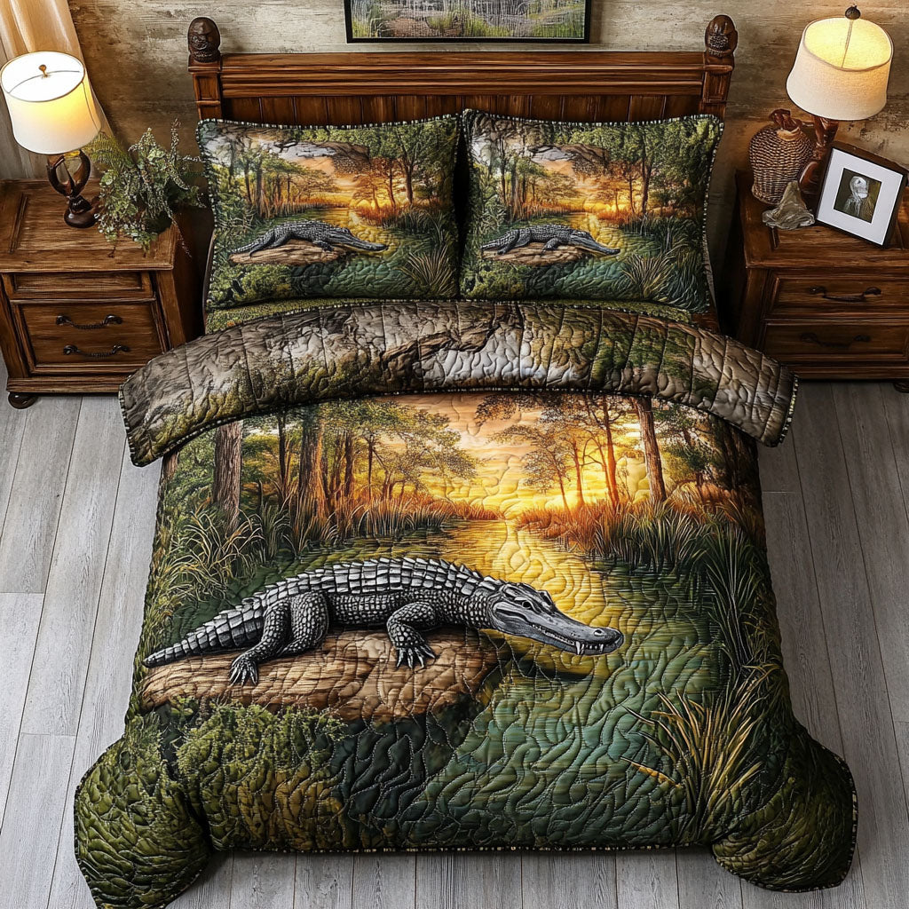 Everglades Adventure Quilted Bedding Set Duvet Cover Bed Sheet Set Alligator Gift Shop