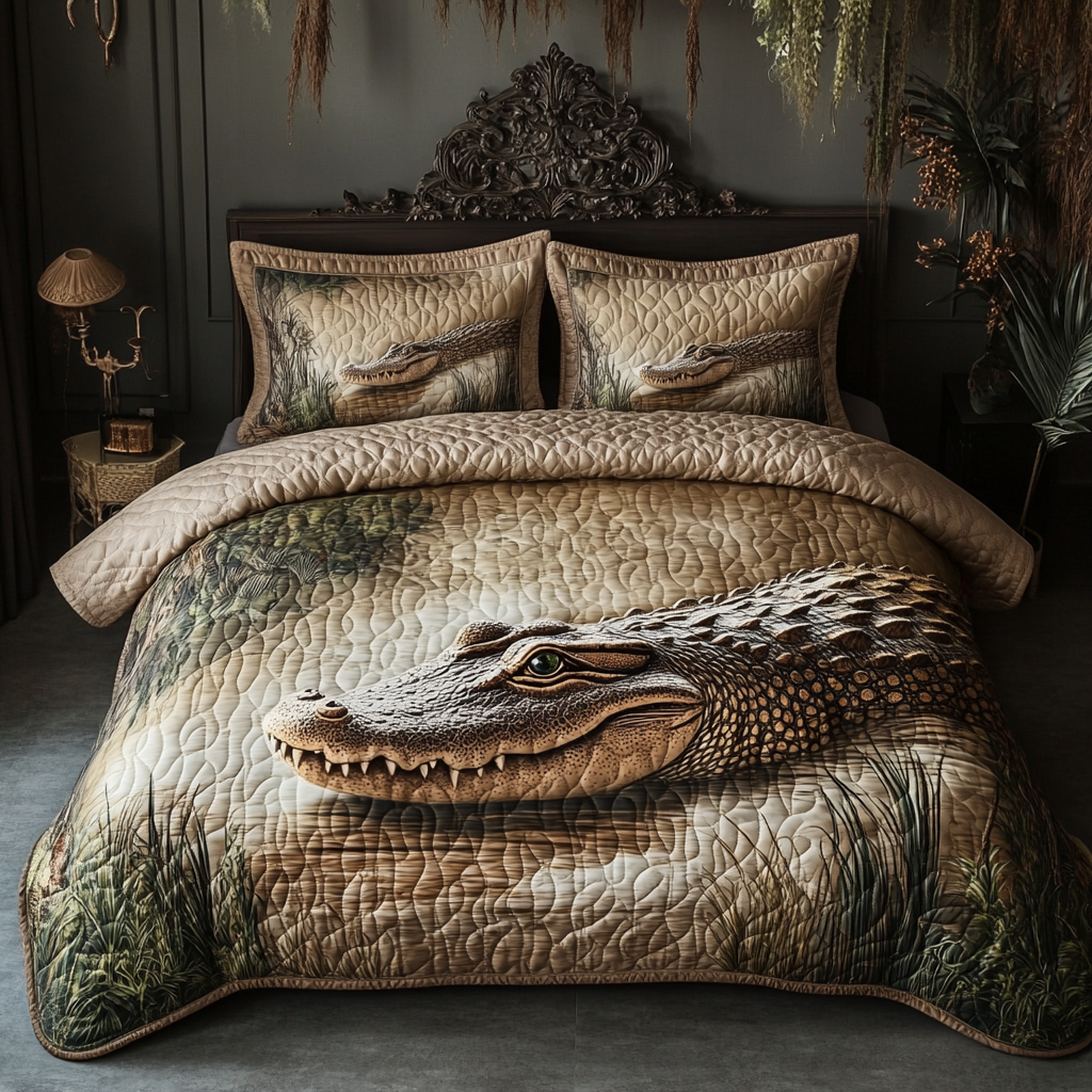 Everglades Alligator Charm Quilted Bedding Set Duvet Cover Bed Sheet Set Gifts For Alligator Lovers Everglades Alligator Charm Quilted Bedding Set Duvet Cover Bed Sheet Set Gifts For Alligator Lovers
