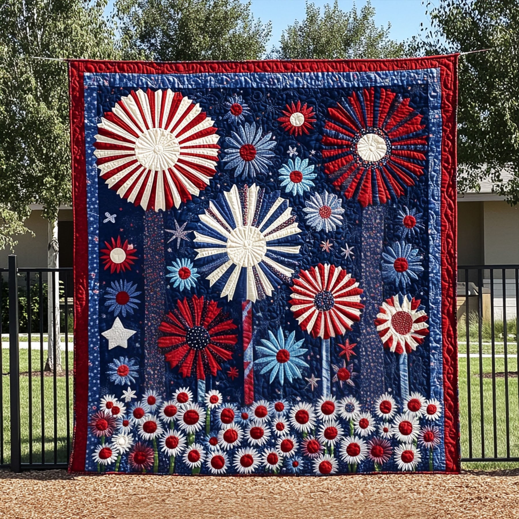 Explosions of Freedom Quilted Blanket Cute Colorful Blanket 4Th Of July Gifts For Coworkers Explosions of Freedom Quilted Blanket Cute Colorful Blanket 4Th Of July Gifts For Coworkers